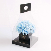 Custom Clear PVC Gift Flower Box with Paper Handle